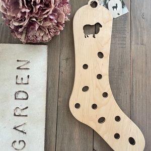 Wooden Sock Blocker with Sheep Design