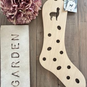 Wooden Sock Blockers with Alpaca Design