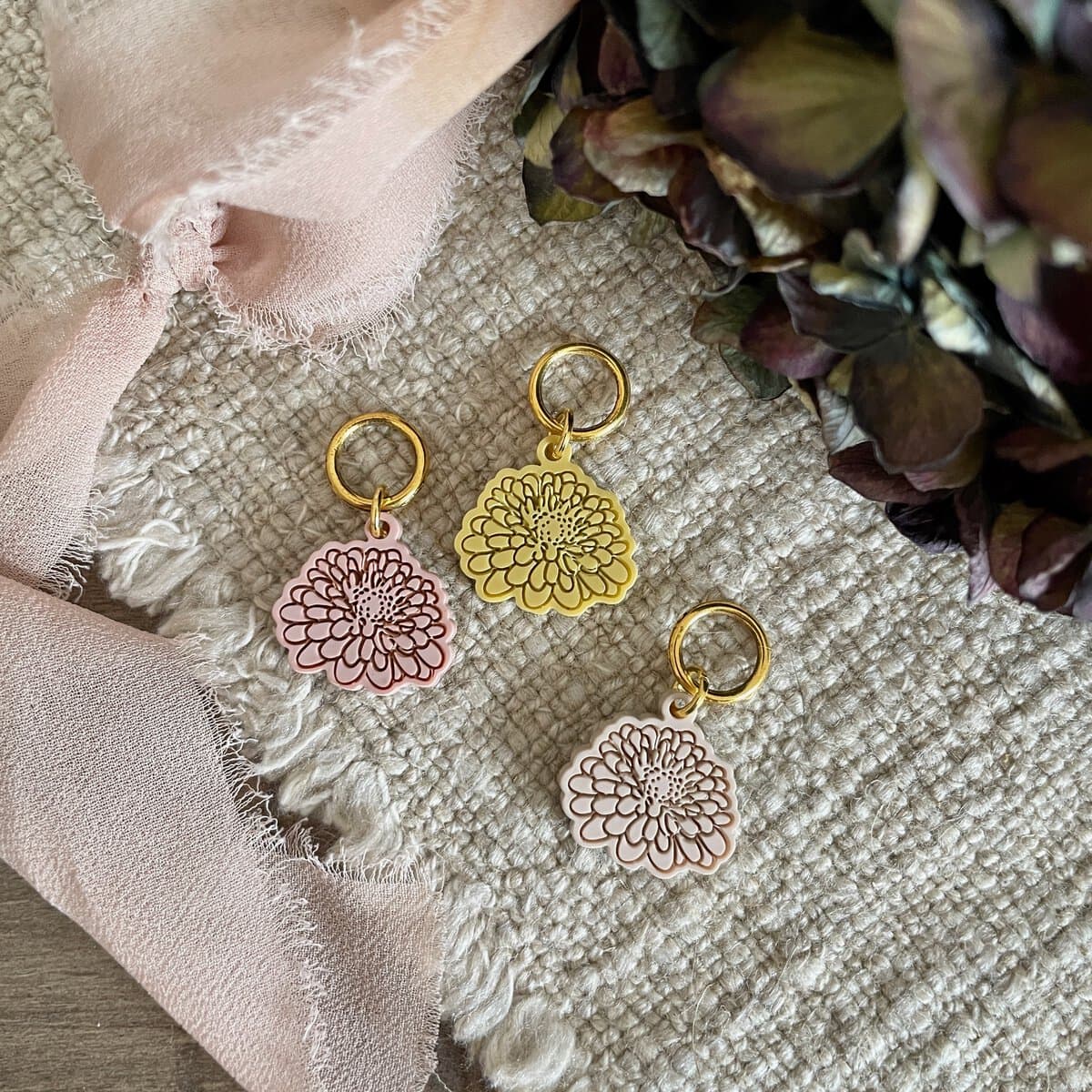 Chrysanthemum Stitch Marker Set
