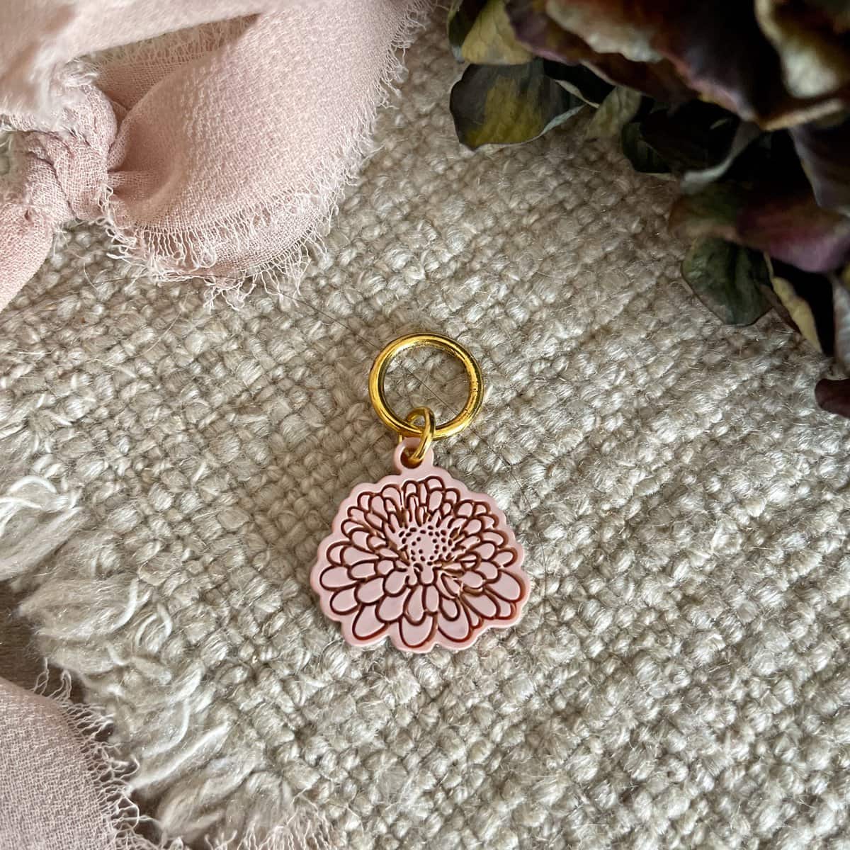 Chrysanthemum Stitch Marker/Progress Keeper - Image 2