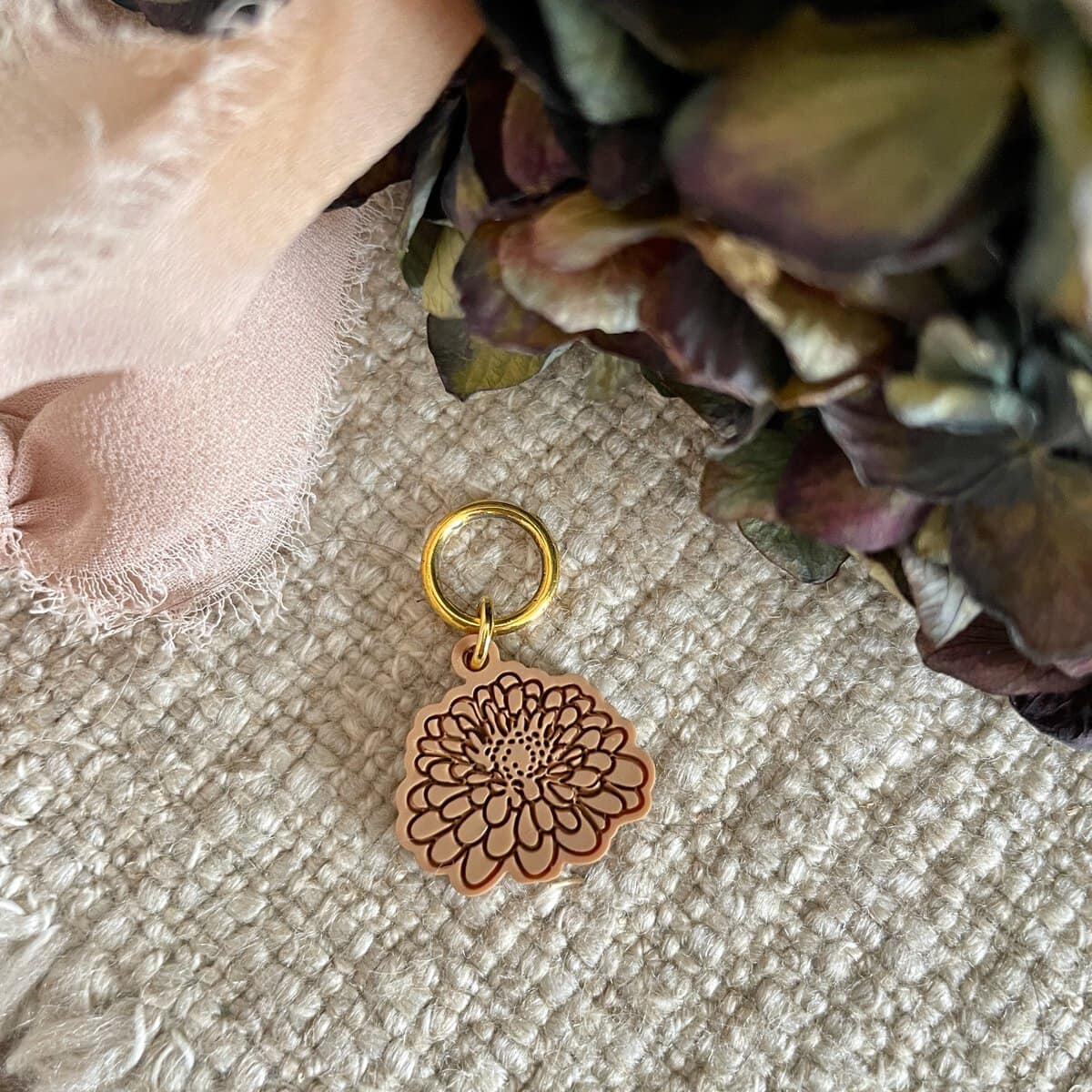 Chrysanthemum Stitch Marker/Progress Keeper - Image 3