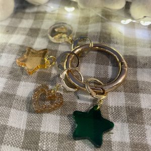 Gold and Green Bag Charm - 4