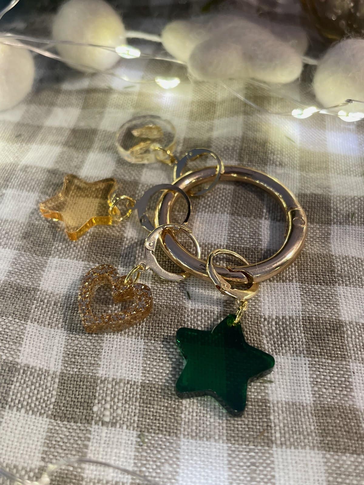 Gold and Green Bag Charm - 4