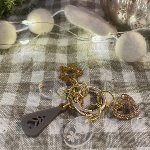 Gold Heart and Star Bag Charm - 5
