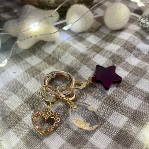 Red and Gold Star Bag Charm