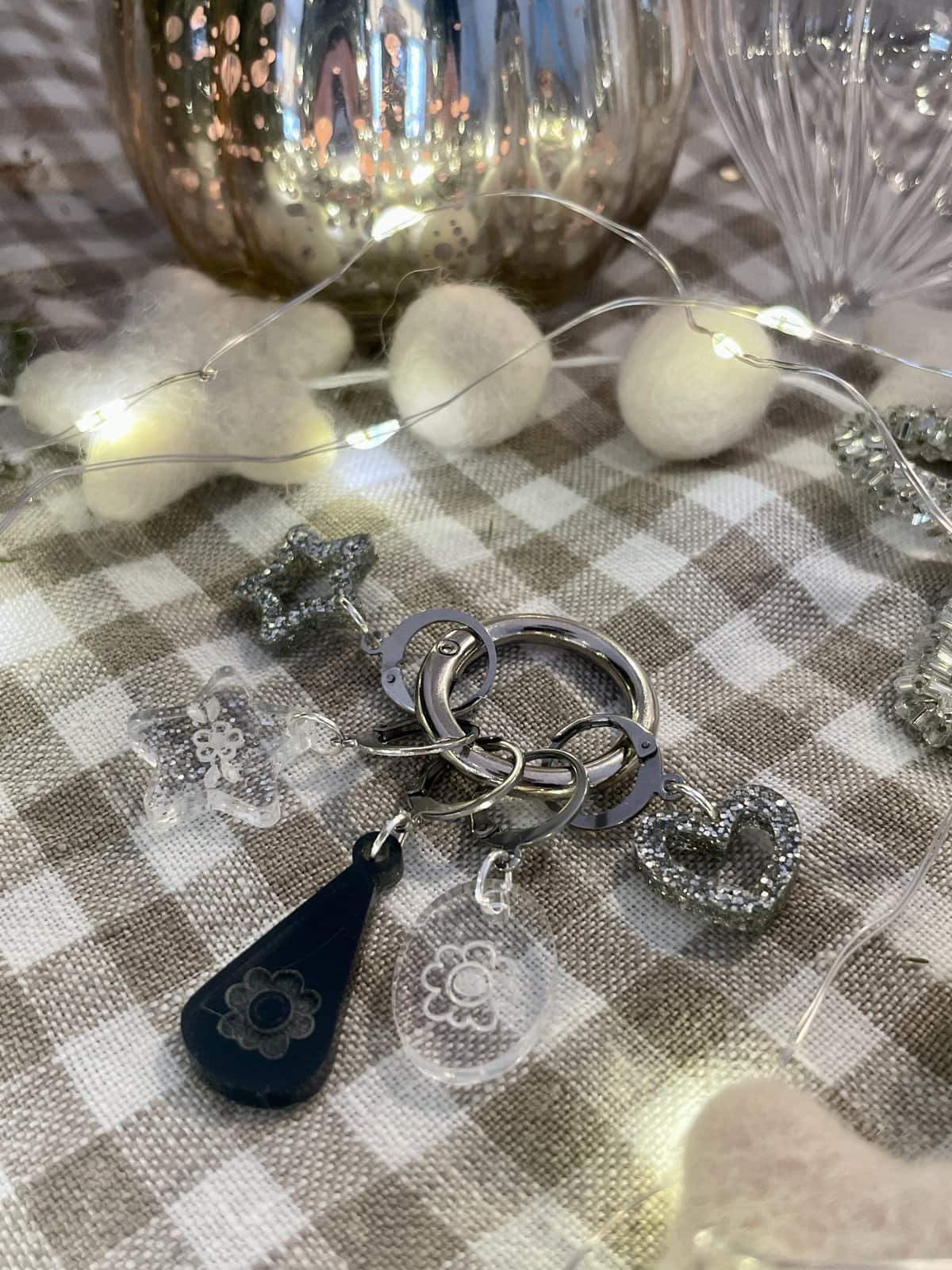 Smoked Grey and Silver Bag Charm - 5
