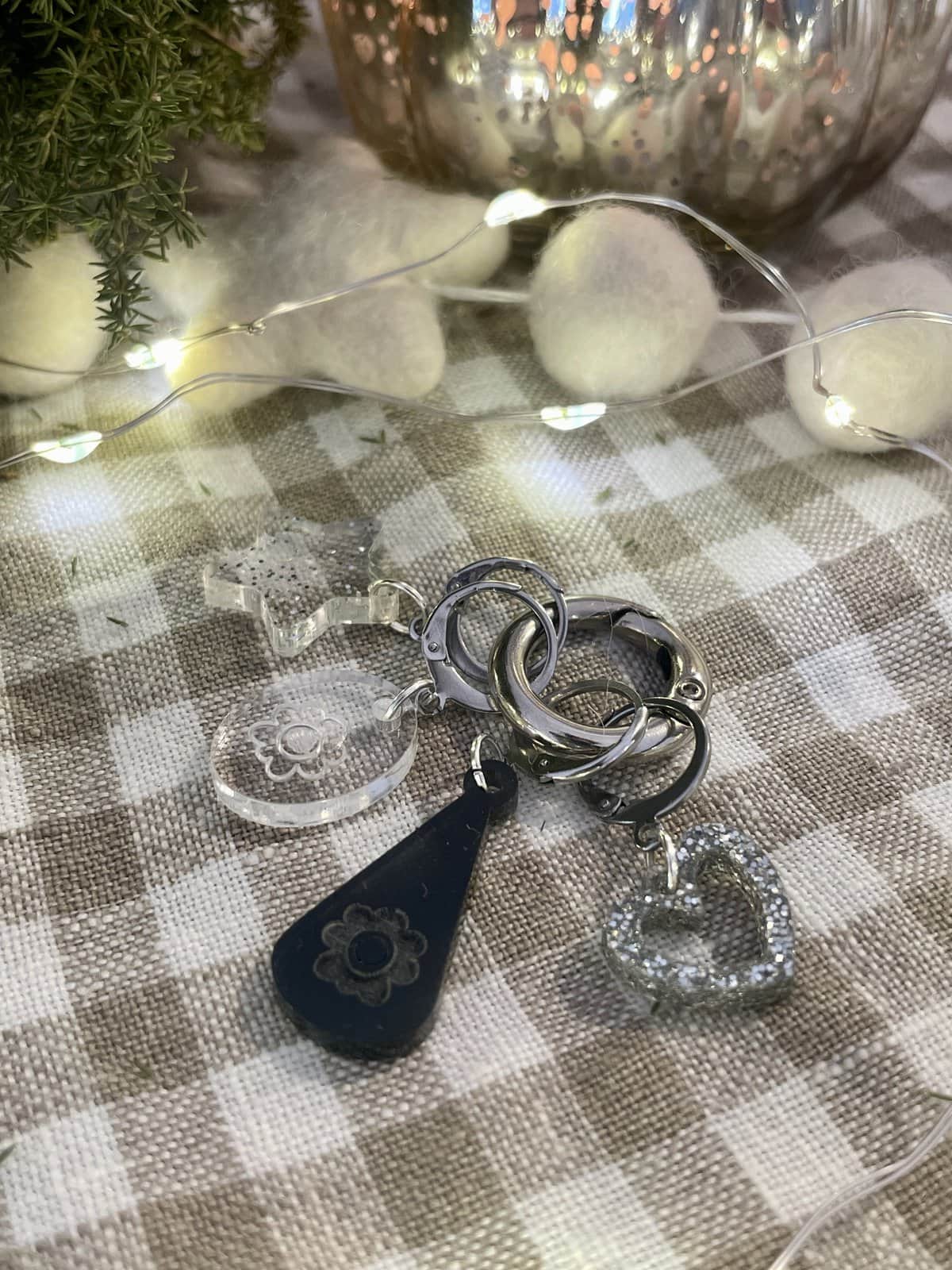 Smoked Grey and Silver Bag Charm - 4