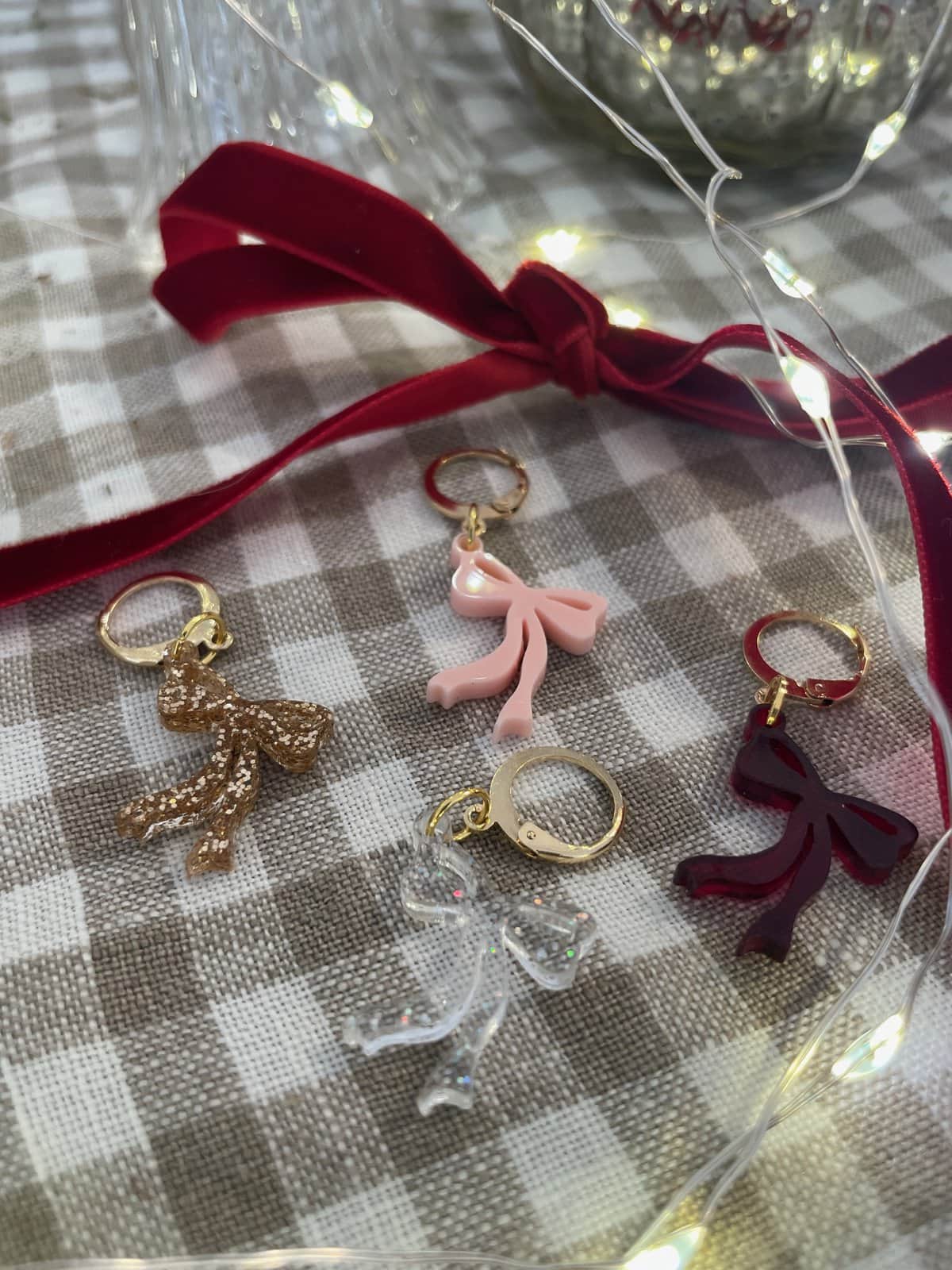 Festive Bow Stitch Marker Set