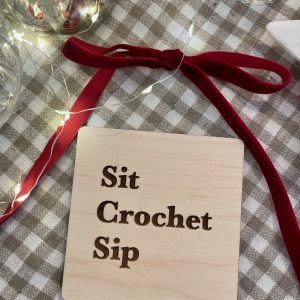 Sit Crochet Sip Coaster
