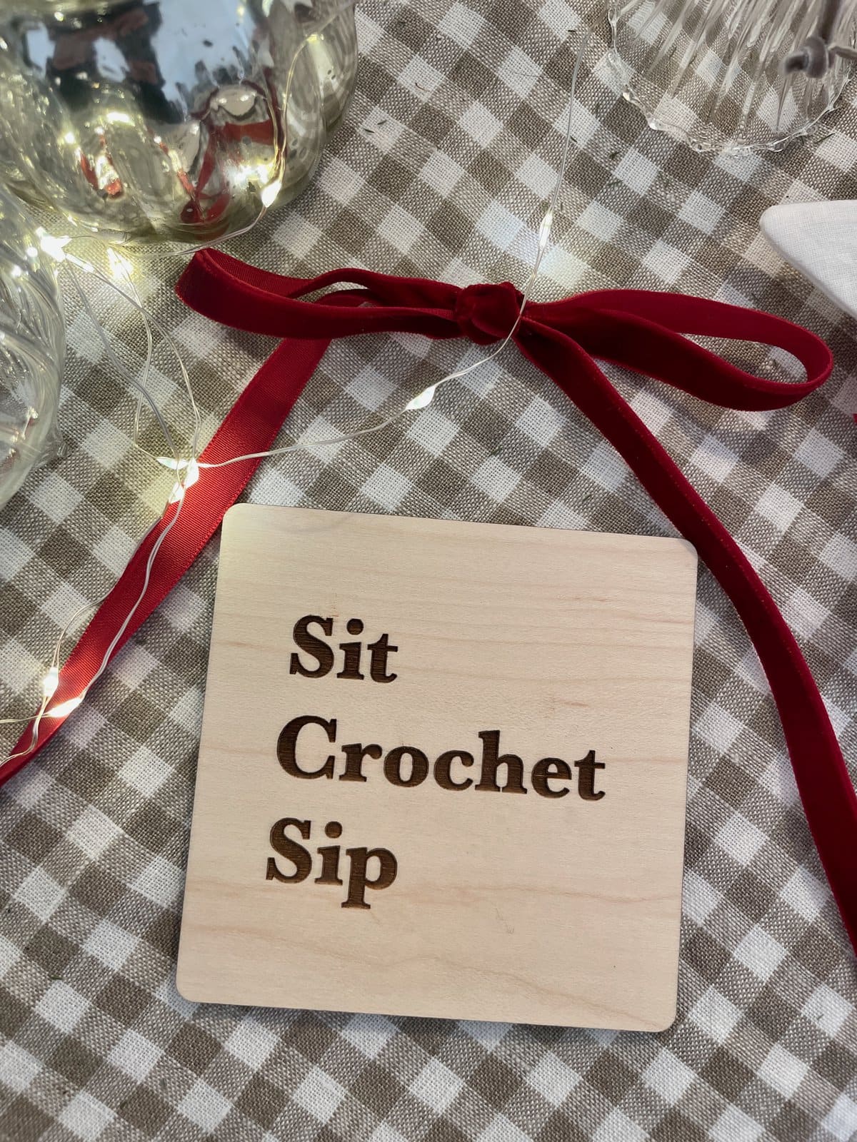 Sit Crochet Sip Coaster