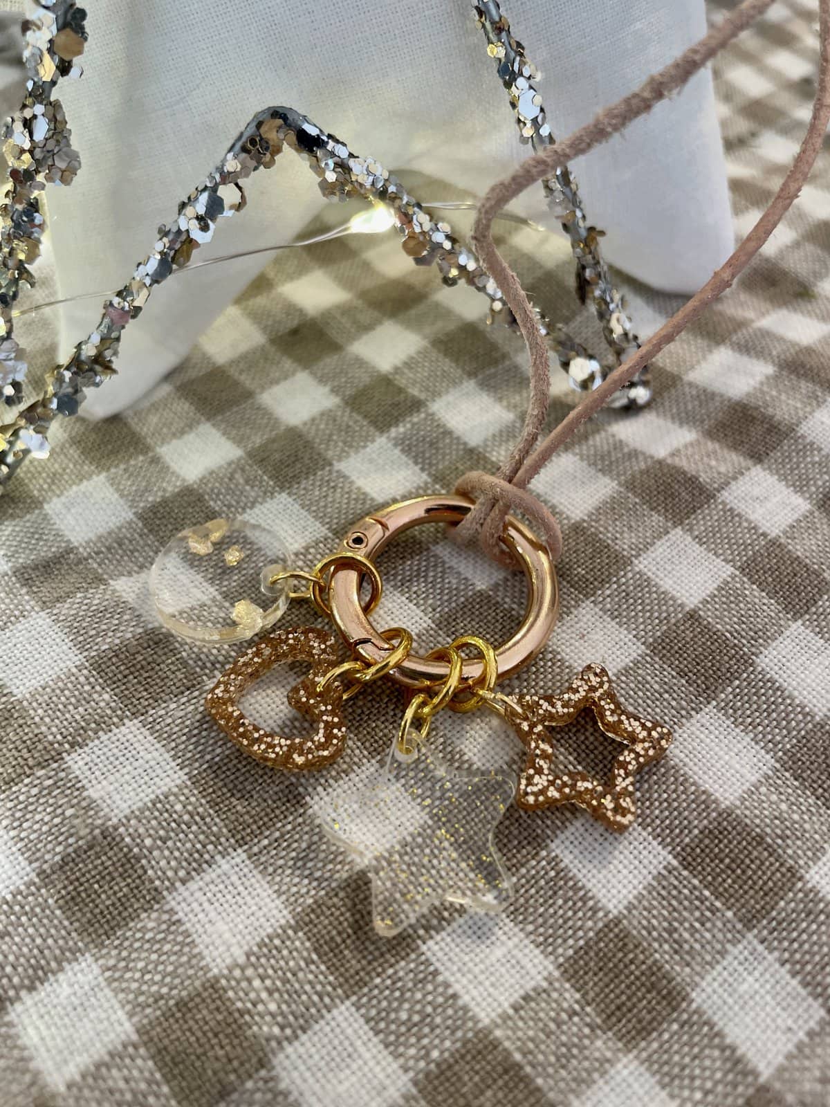 Gold Sparkle Stitch Marker Necklace