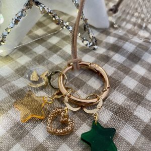 Gold and Green Stitch Marker Necklace