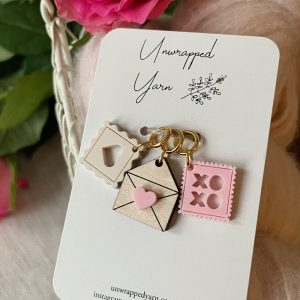 Envelope and Stamps Stitch Marker Set