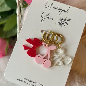 Bows and Cherries Stitch Marker Set