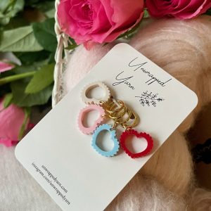Scalloped Hearts Stitch Marker Set
