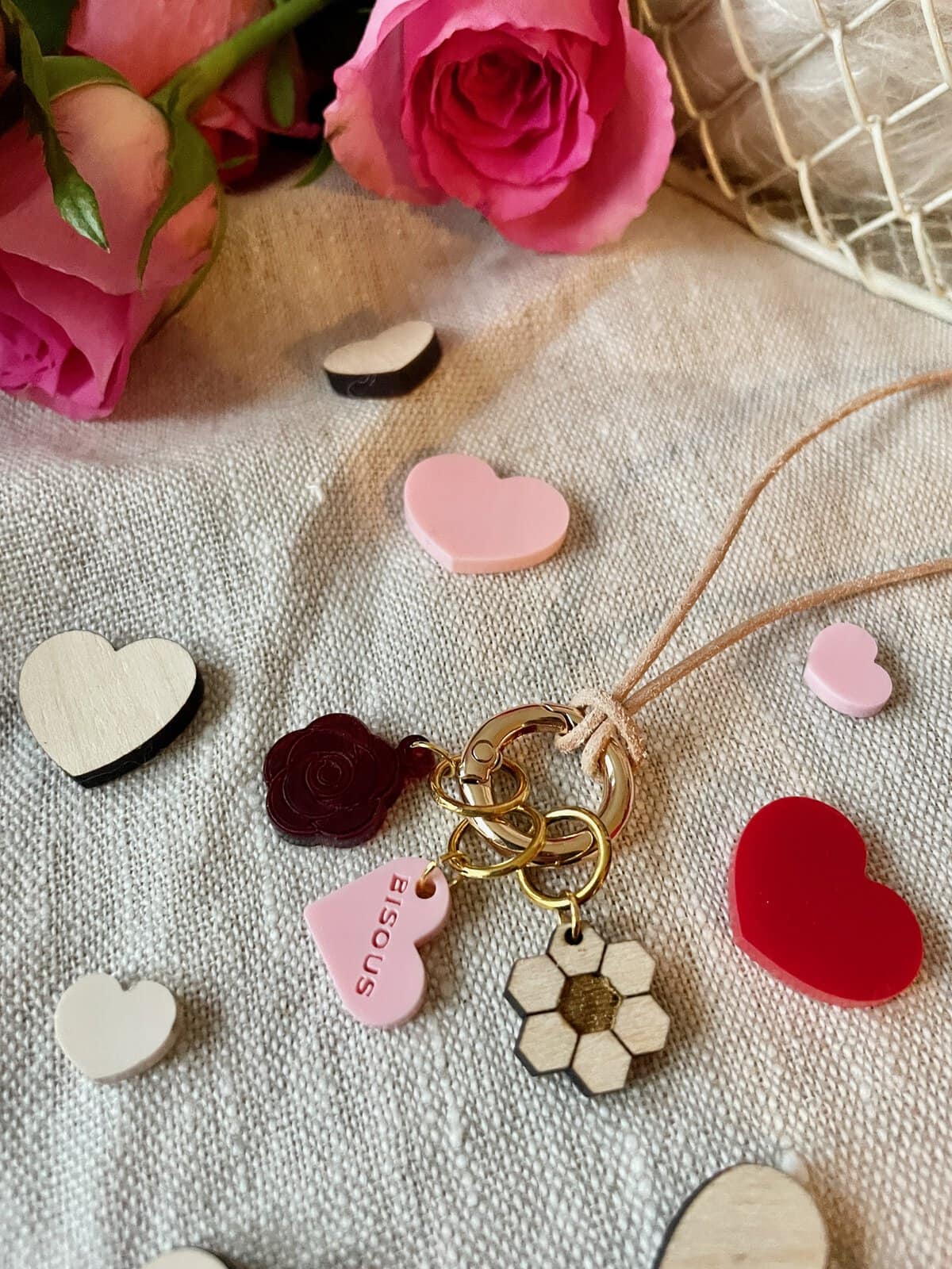 Bisous Stitch Marker Necklace