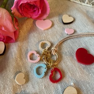Scalloped Hearts Stitch Marker Necklace