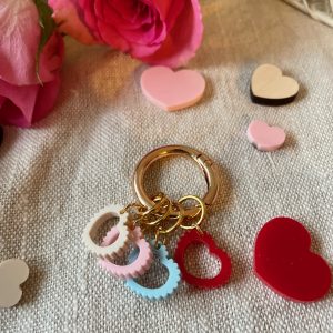 Scalloped Hearts Bag Charm