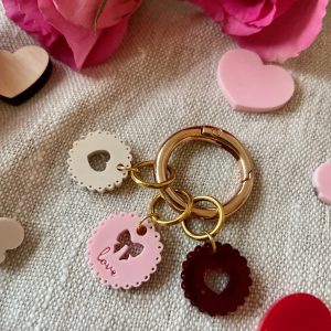 Scalloped Love and Bow Bag Charm