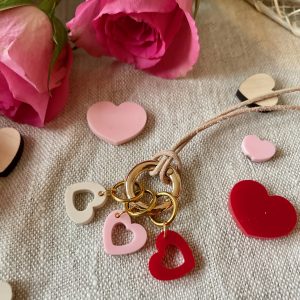 Three Hearts Stitch Marker Necklace