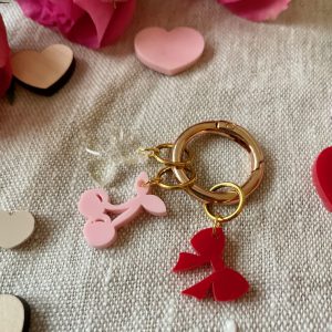 Bows and Cherry Bag Charm