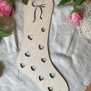 Wooden Sock Blocker with Bow Design