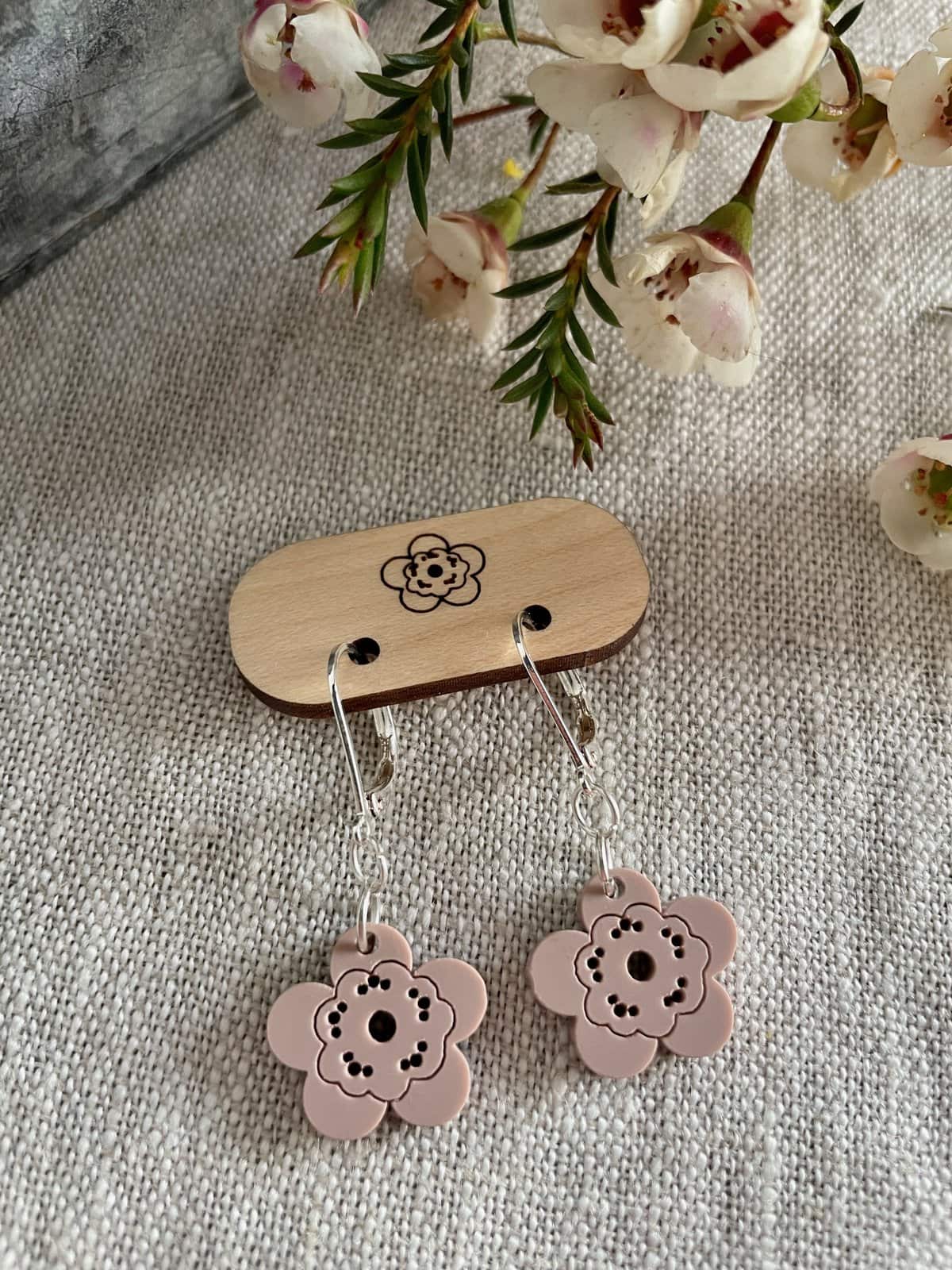 Wax Flower Earrings