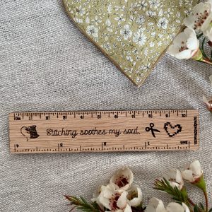 Stitching Soothes My Soul 4-inch Ruler