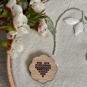 Cross Stitch Heart Needle Minder
