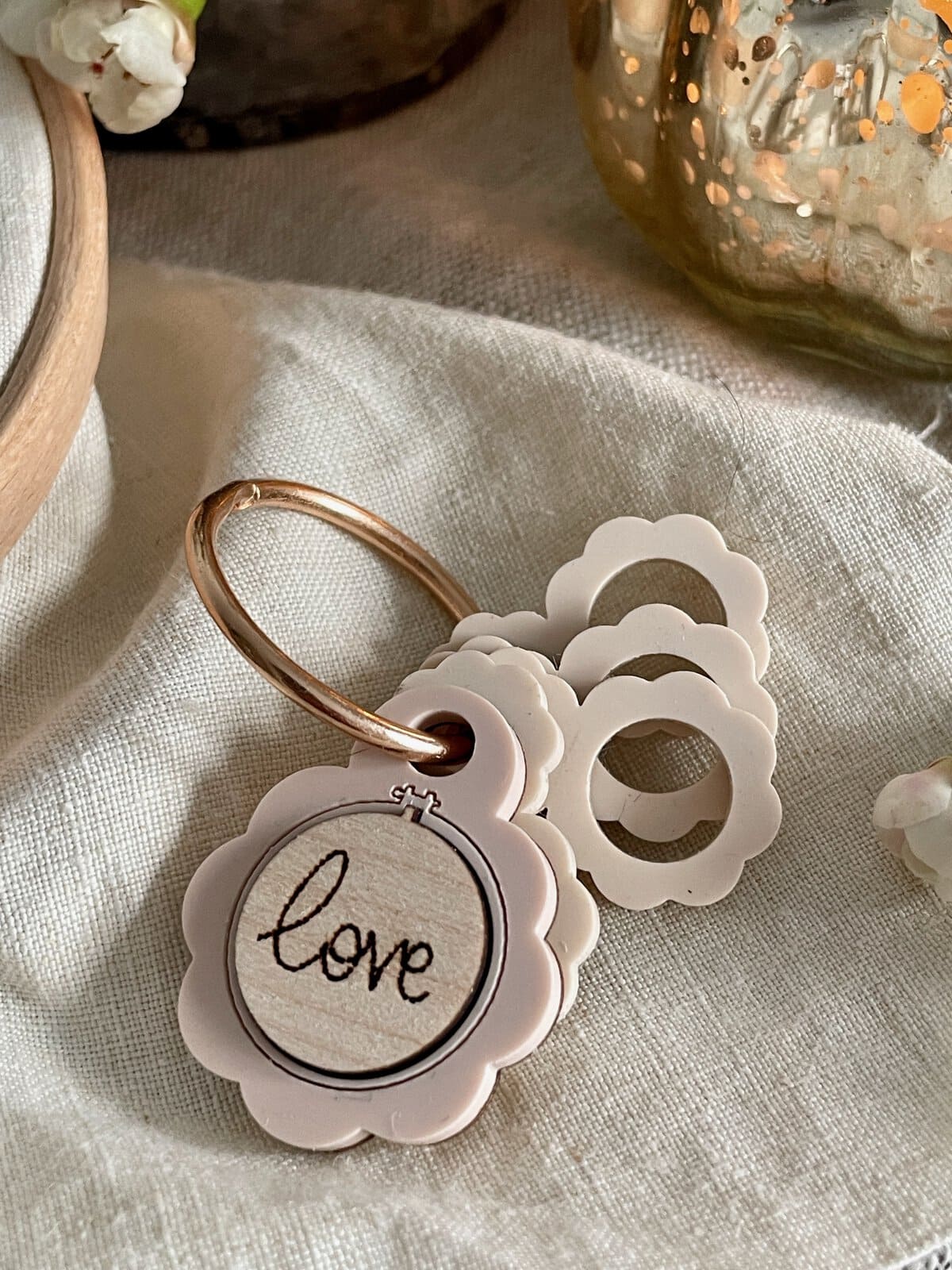 Spring Floral Design Floss Drops with Charm
