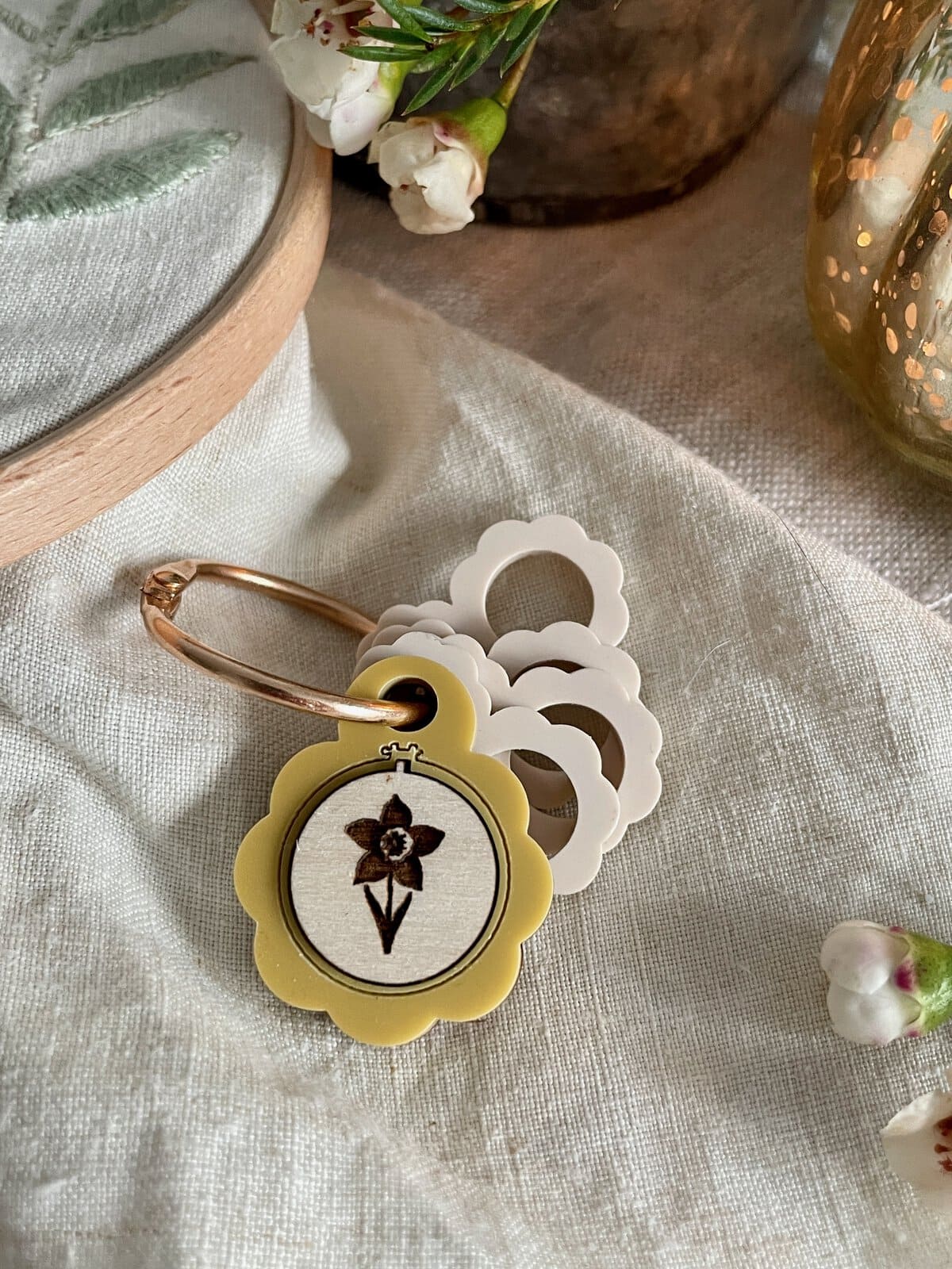 Spring Floral Design Floss Drops with Charm - Image 2