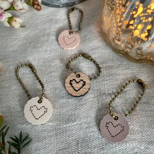 Cross Stitched Heart Scissor Charm