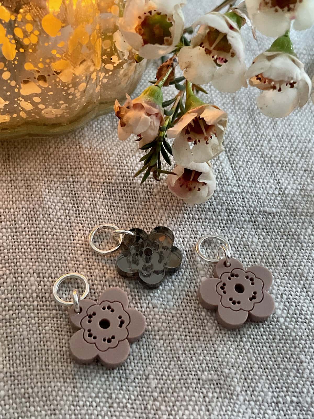 Wax Flower Stitch Marker Set