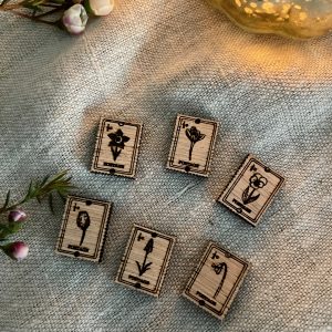 Spring Flower Wooden Button