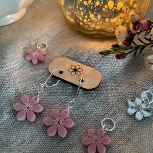 Sakura Earrings and Stitch Marker Set