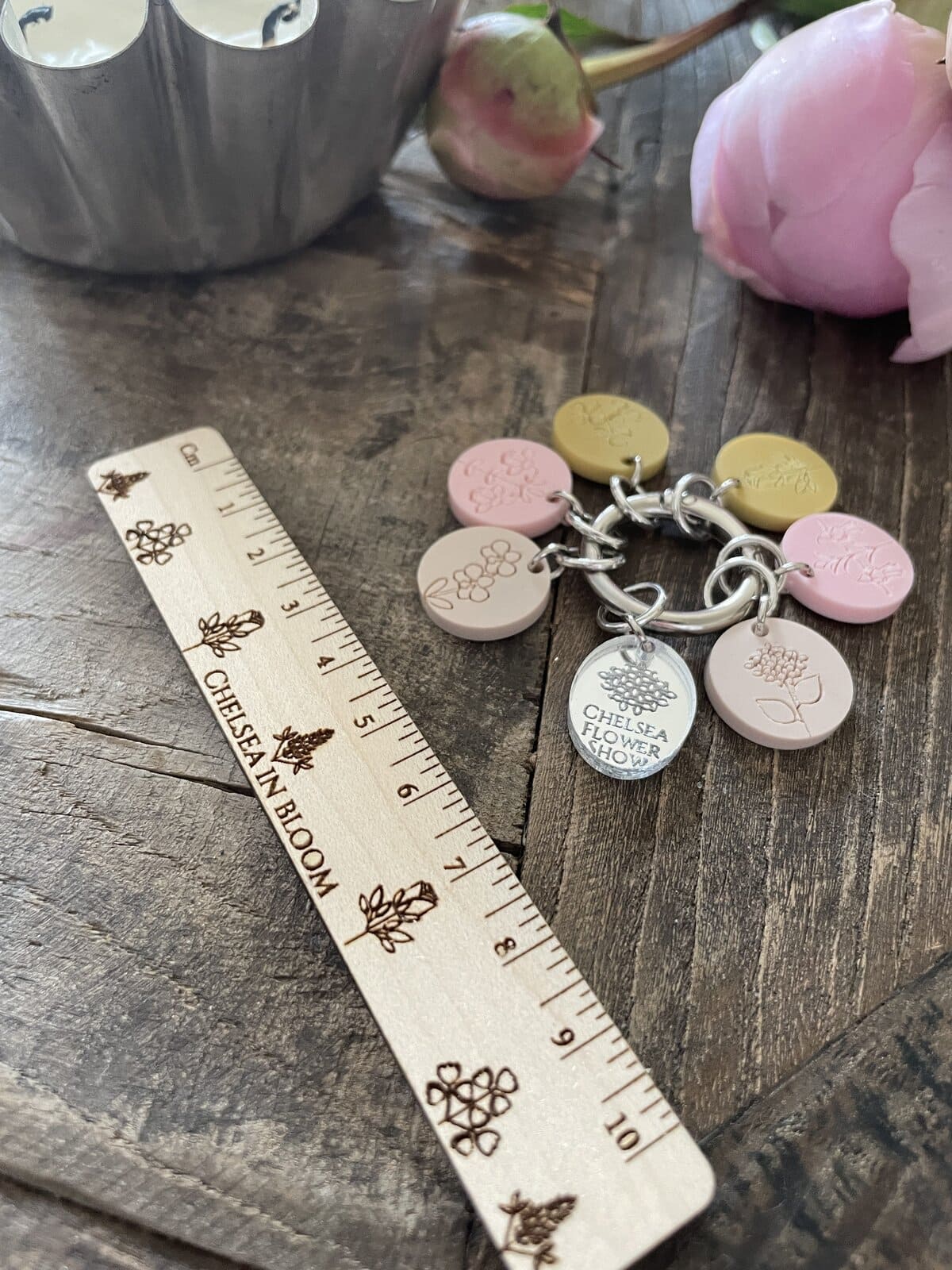 Bag Charm and Ruler Gift Set Inspired By The Chelsea Flower Show