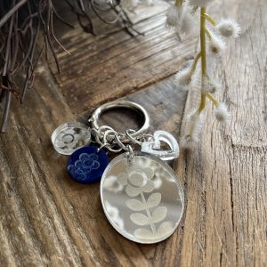 Floret Bag Charm with Three Stitch Markers