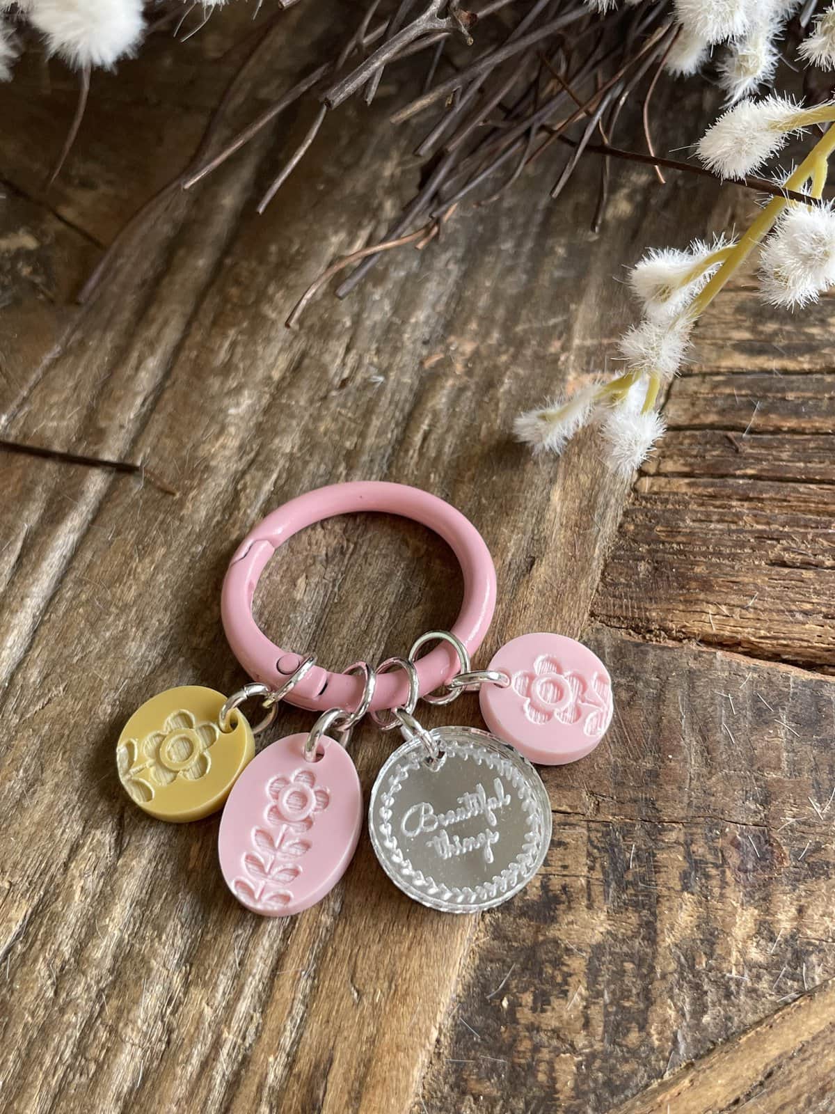 Pink Beautiful Things with Four Stitch Markers