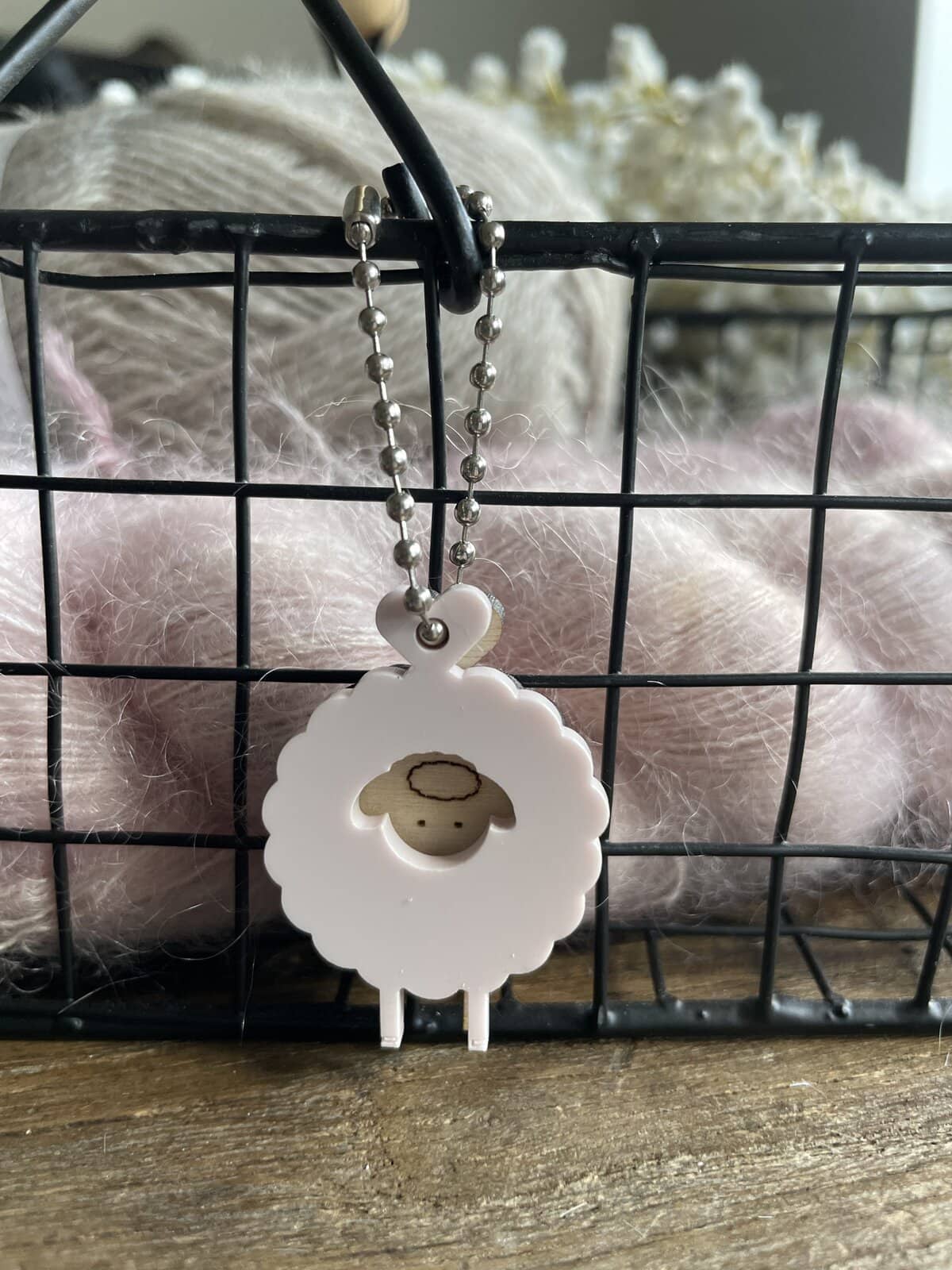 Small Sheep Bag Charm with Chain