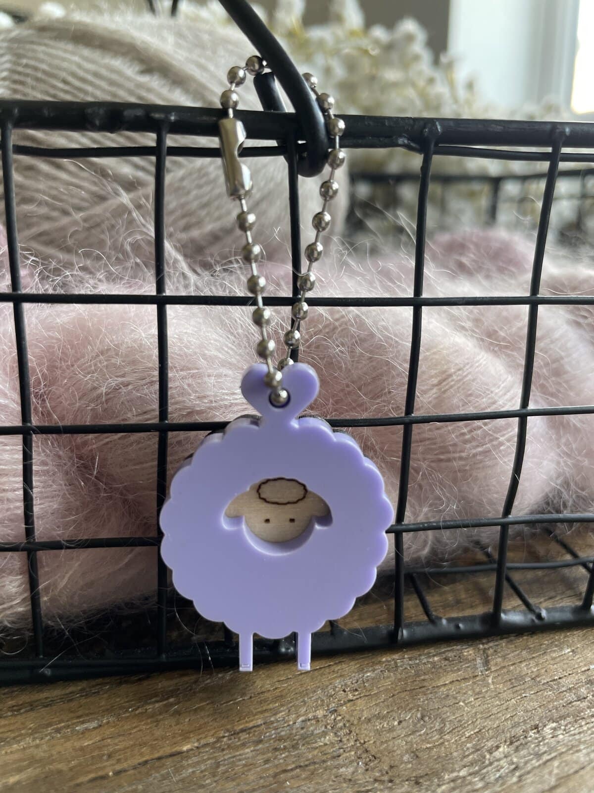 Small Sheep Bag Charm with Chain - Image 4