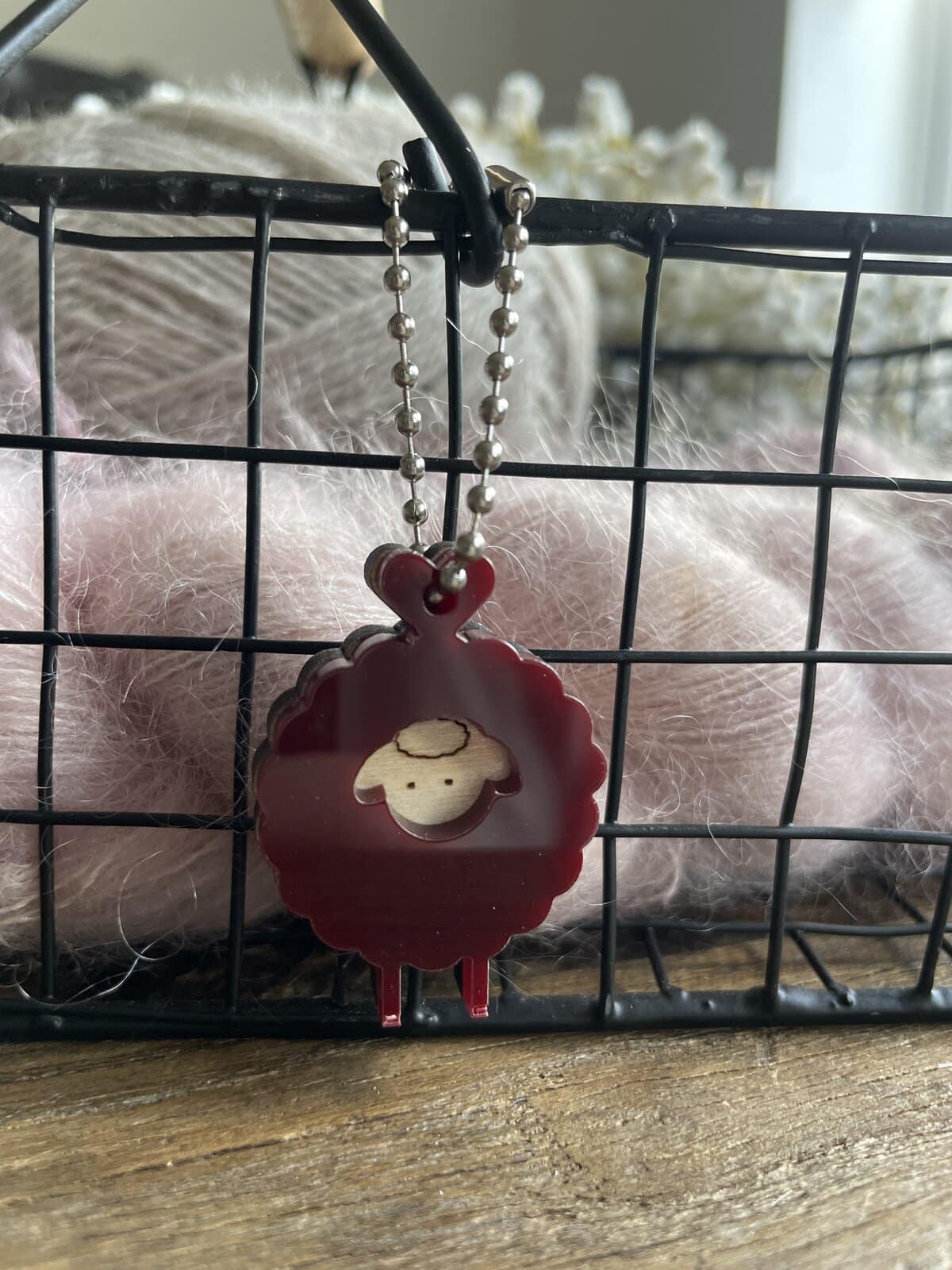 Small Sheep Bag Charm with Chain - Image 3