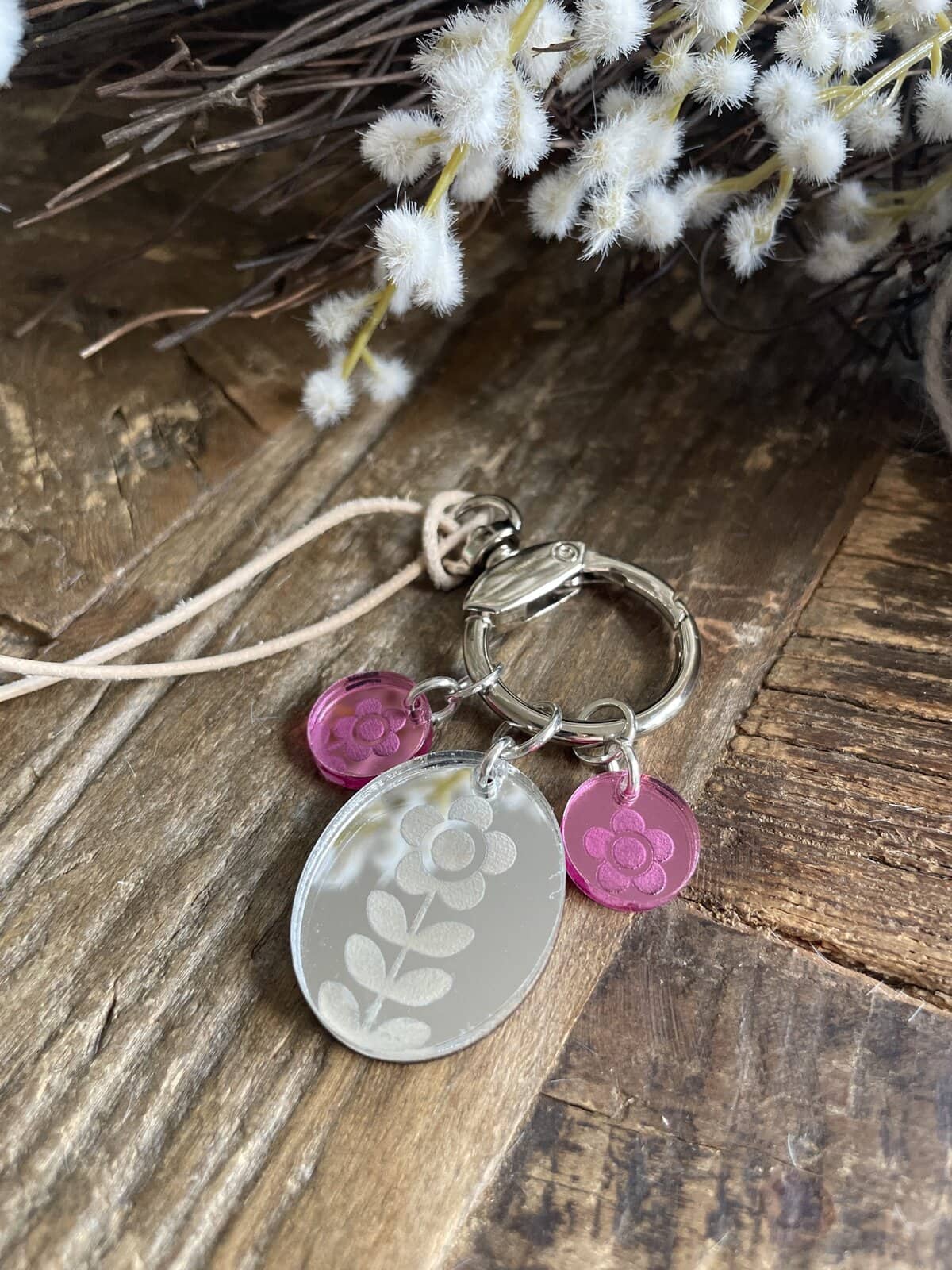 Floret Stitch Marker Necklace with Leather Cord