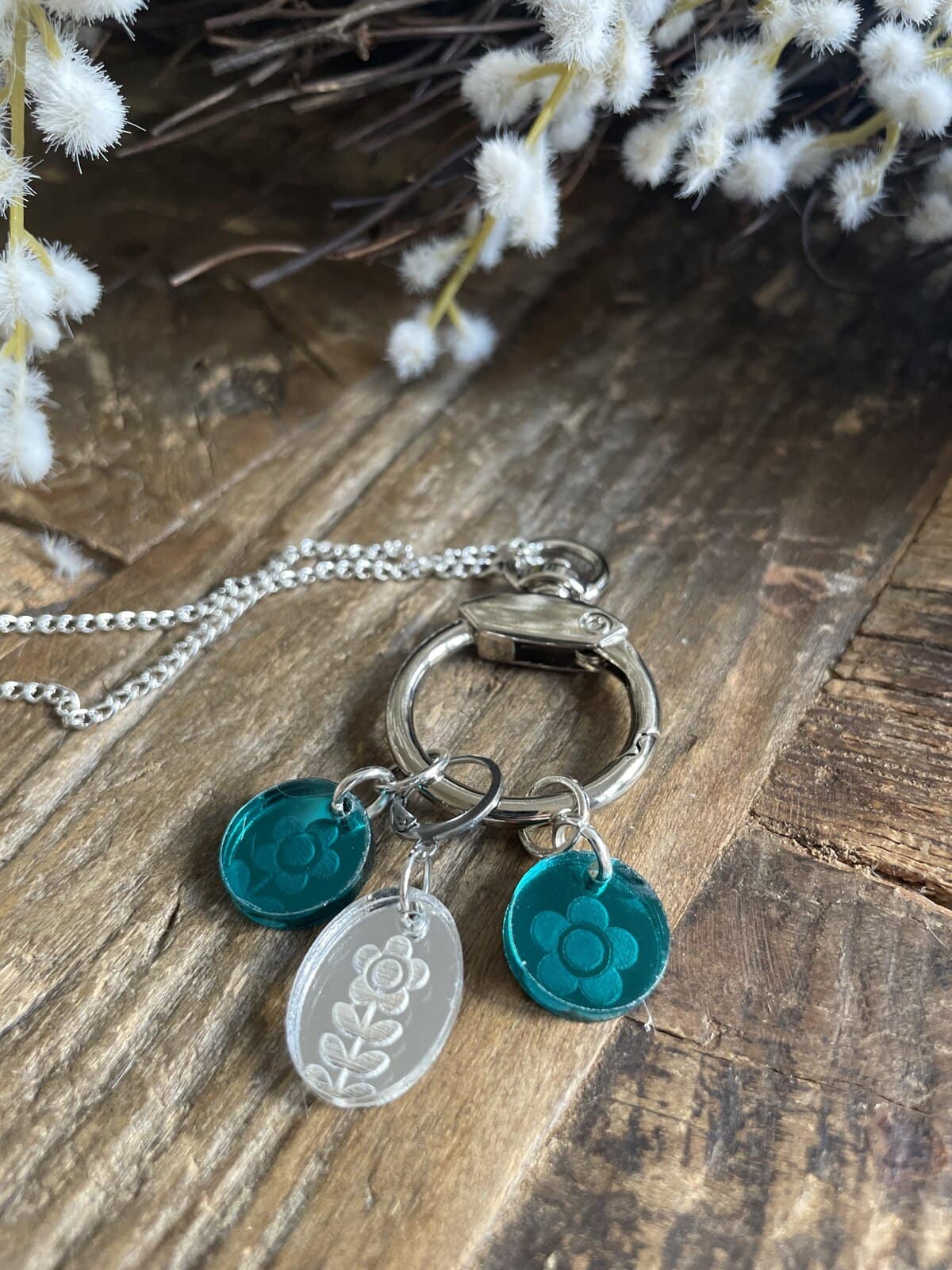 Floret Stitch Marker Necklace with Chain - Image 2