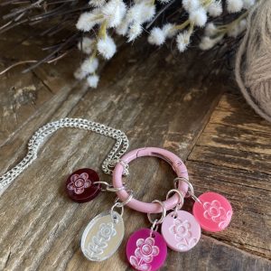 All The Pink Stitch Marker Necklace