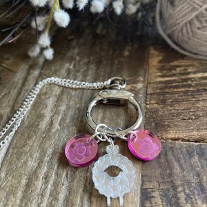 Knit Stitch Sheep Stitch Marker Necklace with Chain