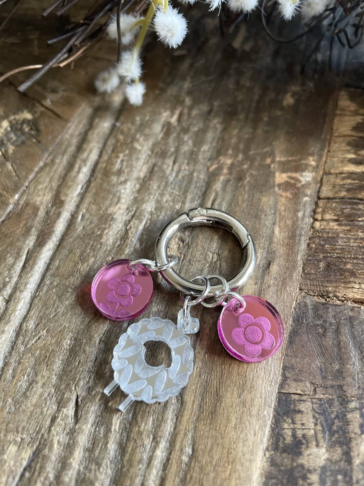 Sheep and Floret Bag Charm