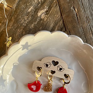 Right Side and Wrong Side Lovebird Stitch Marker Set