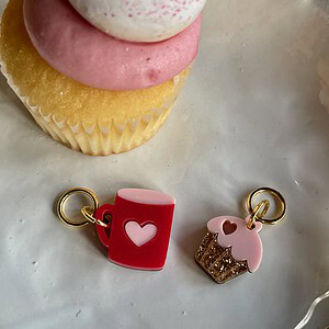 Love Heart Mug and Sweet Treat Stitch Marker Set