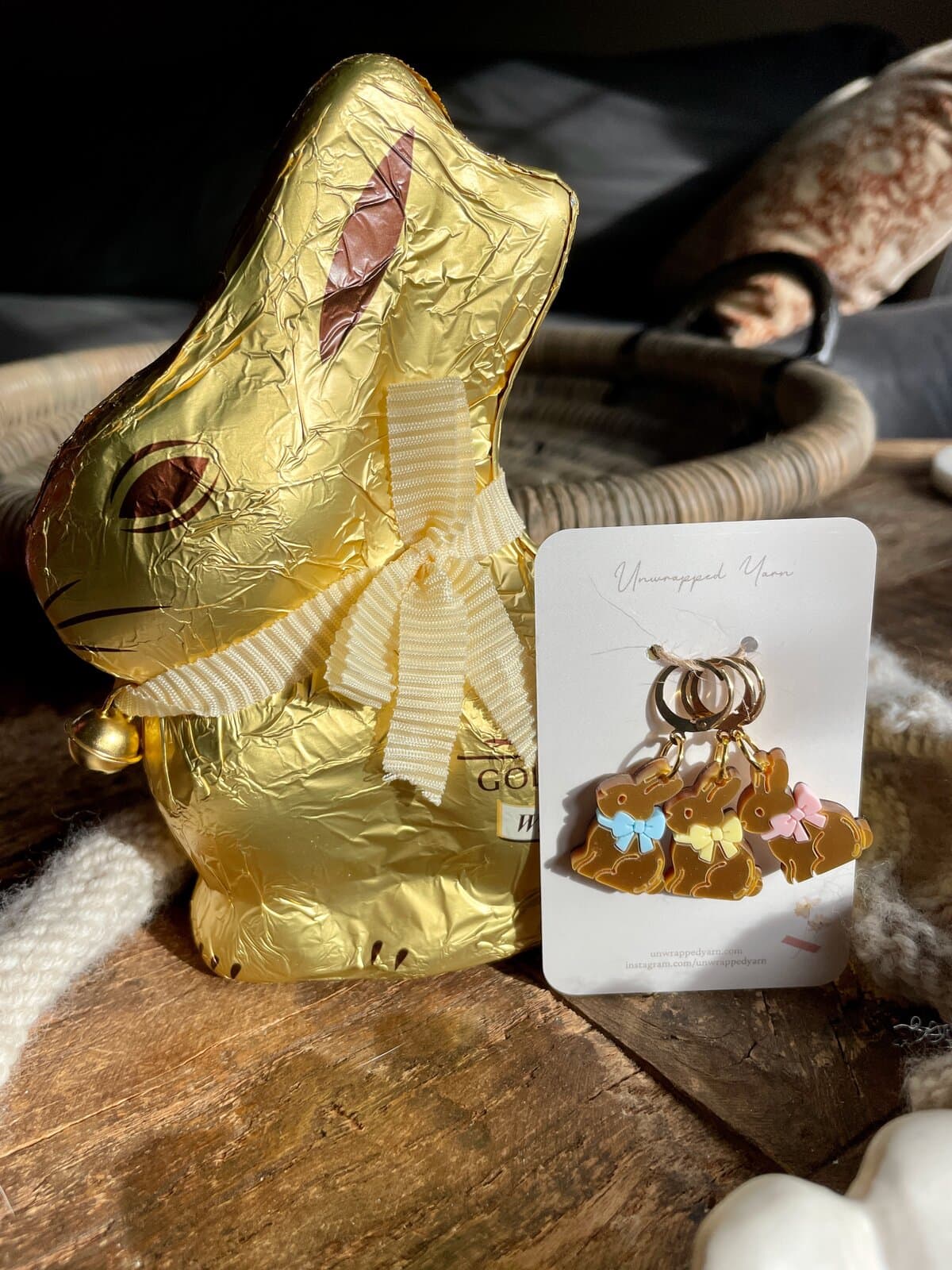 Gold Bunny Stitch Marker Set - Image 2