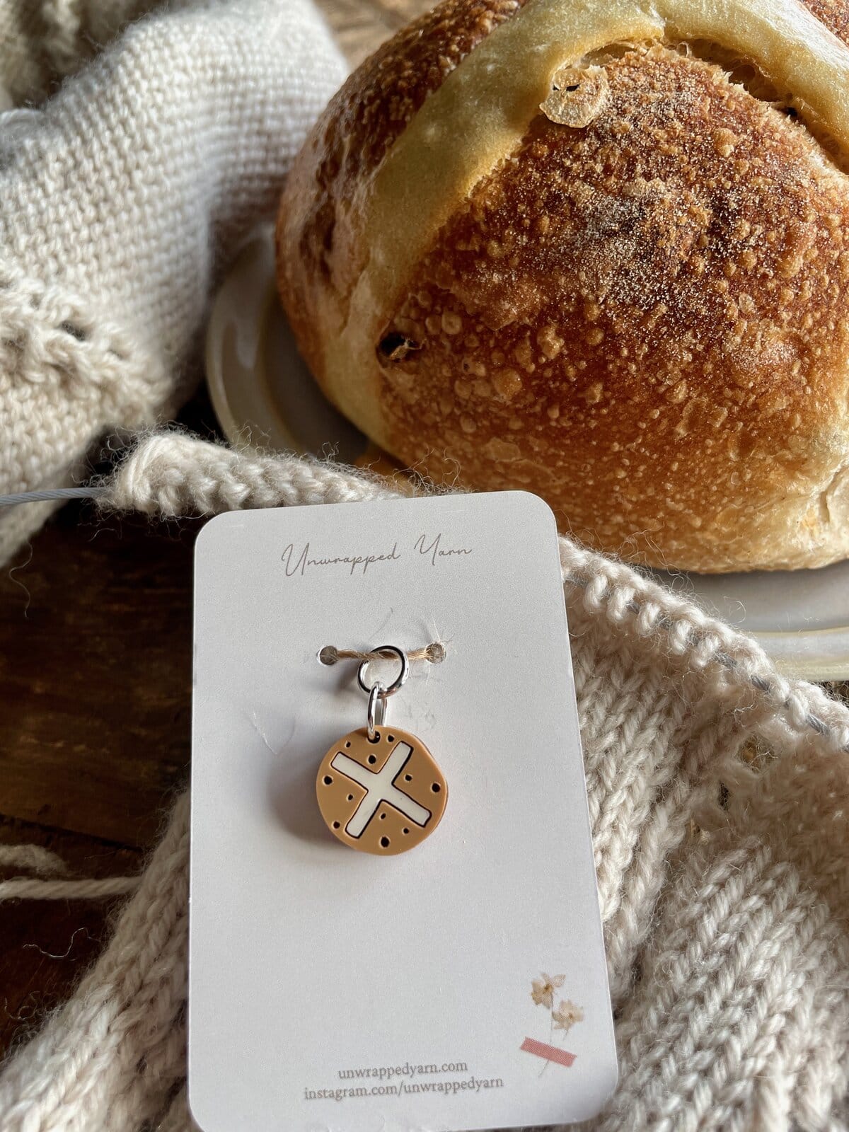 Hot Cross Bun Stitch Marker - Image 4